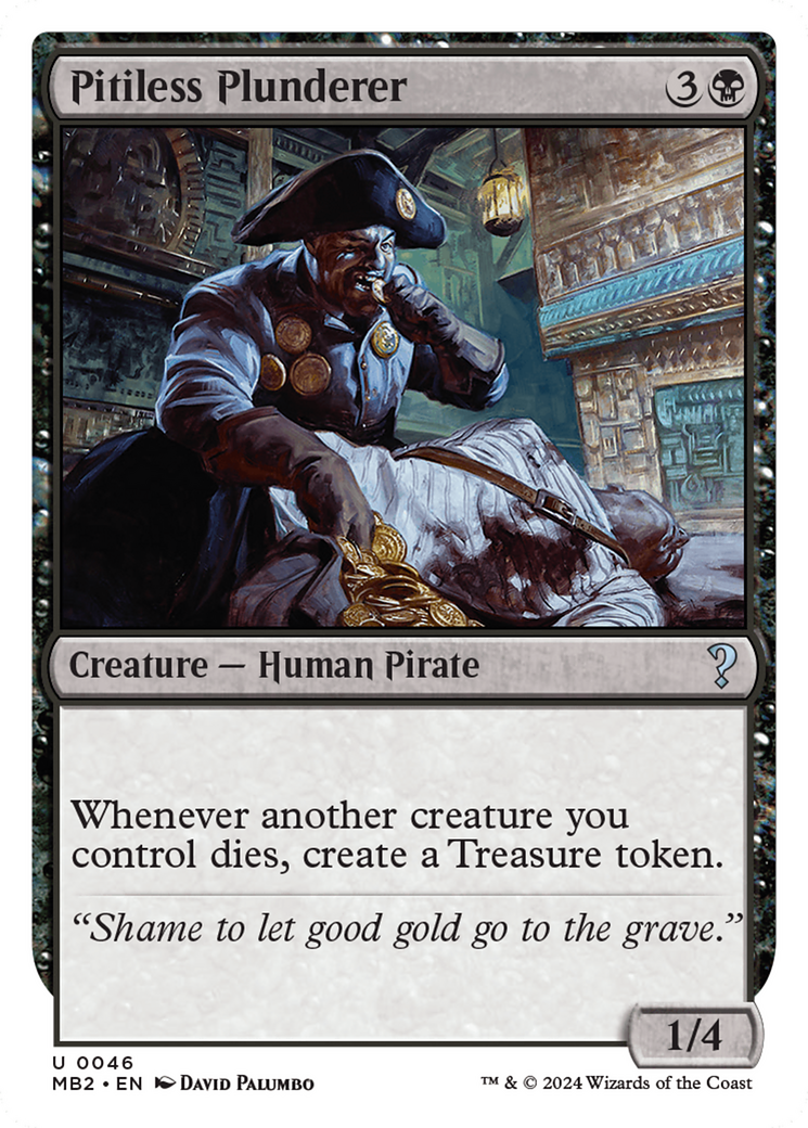 Pitiless Plunderer (White Border) [Mystery Booster 2] MTG Single Magic: The Gathering    | Red Claw Gaming