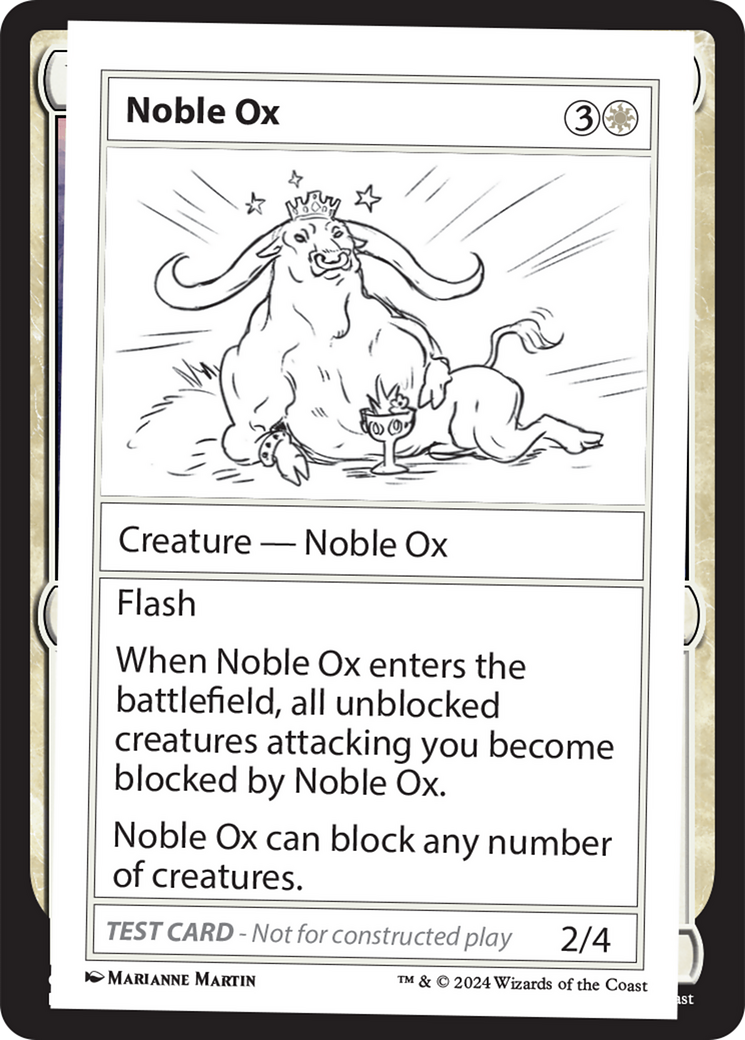 Noble Ox [Mystery Booster 2 Playtest Cards] MTG Single Magic: The Gathering    | Red Claw Gaming