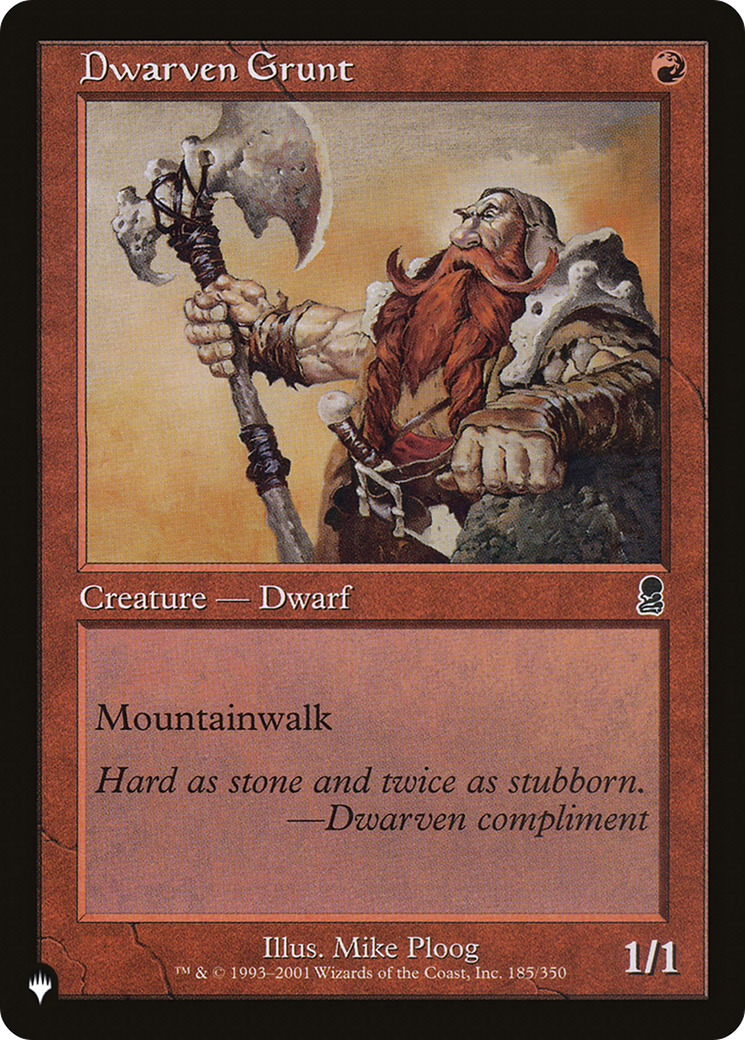 Dwarven Grunt [The List] MTG Single Magic: The Gathering    | Red Claw Gaming