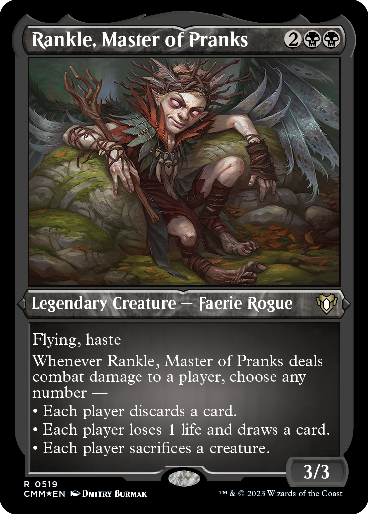 Rankle, Master of Pranks (Foil Etched) [Commander Masters] MTG Single Magic: The Gathering    | Red Claw Gaming