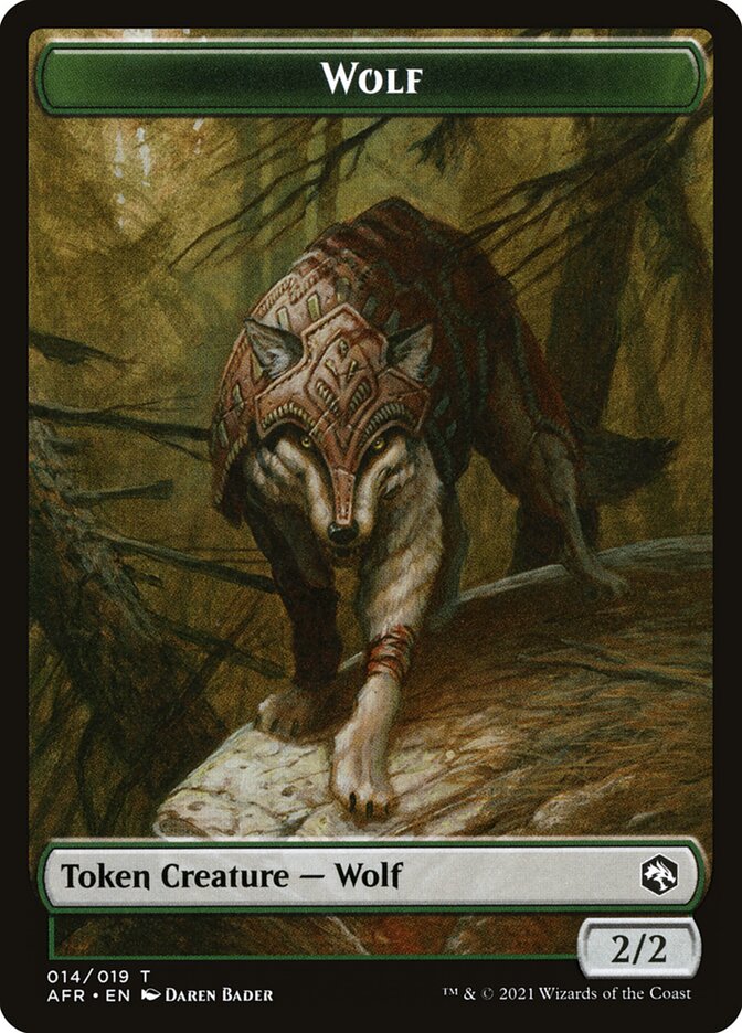 Wolf // Boo Double-Sided Token [Dungeons & Dragons: Adventures in the Forgotten Realms Tokens] MTG Single Magic: The Gathering    | Red Claw Gaming