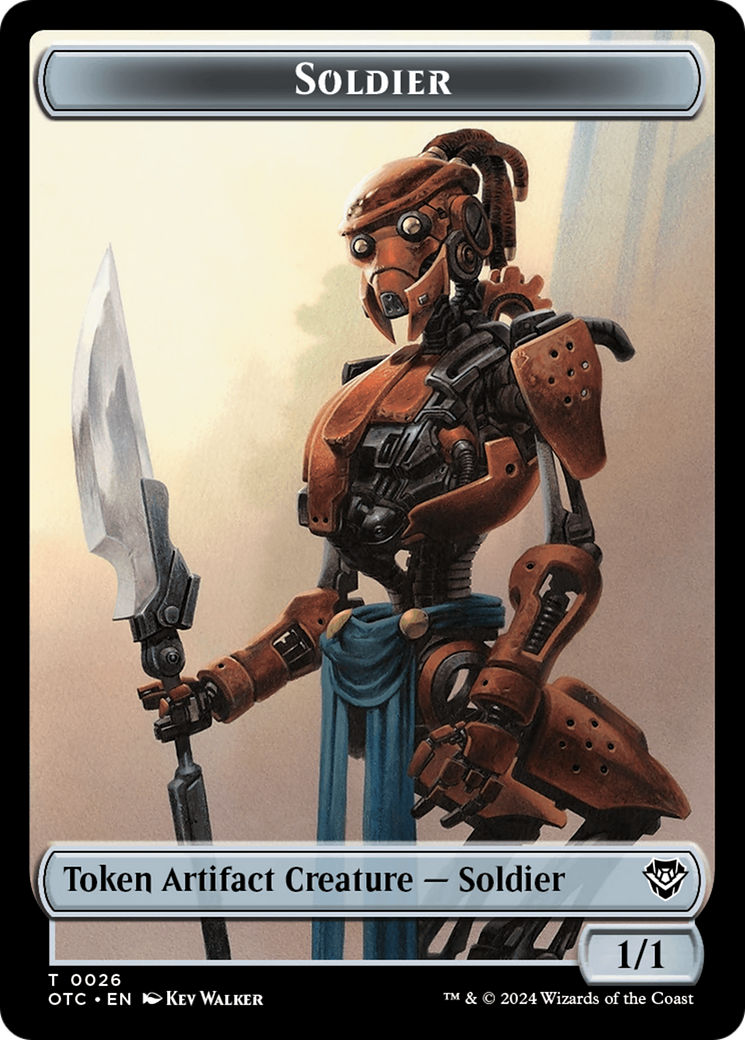 Elemental (0014) // Soldier (0026) Double-Sided Token [Outlaws of Thunder Junction Commander Tokens] MTG Single Magic: The Gathering    | Red Claw Gaming