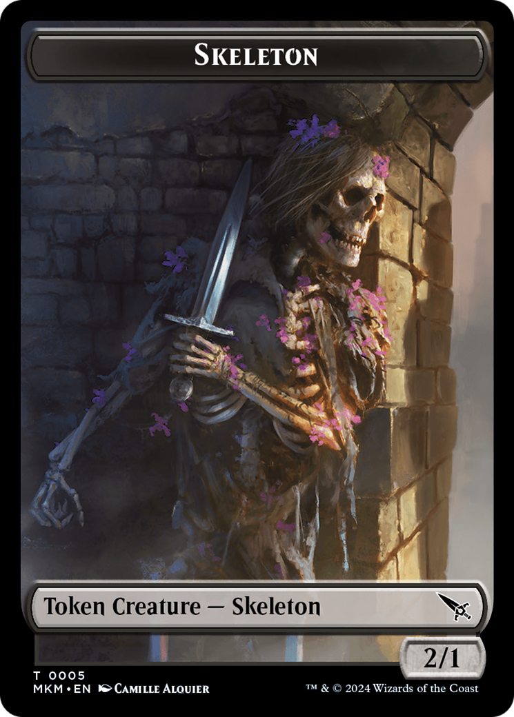 Detective // Skeleton Double-Sided Token [Murders at Karlov Manor Tokens] MTG Single Magic: The Gathering    | Red Claw Gaming