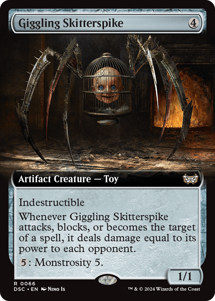 Giggling Skitterspike (Extended Art) [Duskmourn: House of Horror Commander] MTG Single Magic: The Gathering    | Red Claw Gaming