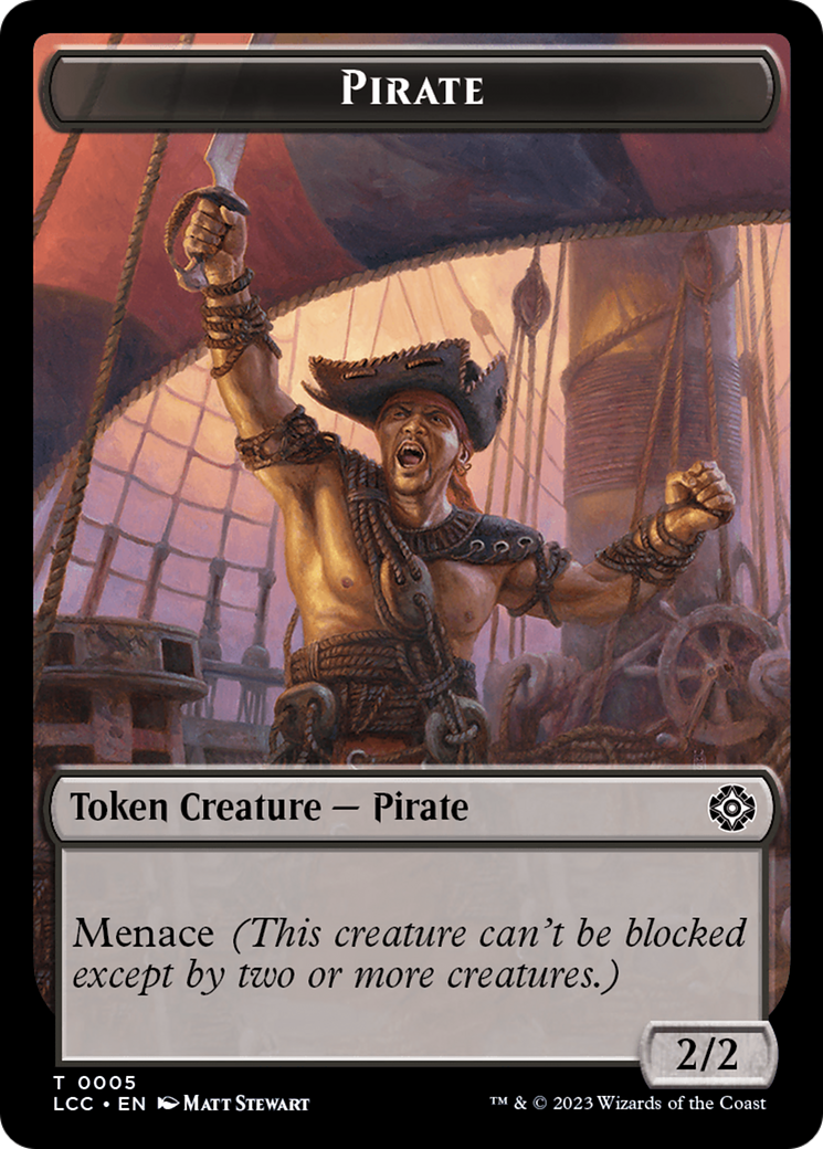 The Monarch // Pirate Double-Sided Token [The Lost Caverns of Ixalan Commander Tokens] MTG Single Magic: The Gathering    | Red Claw Gaming