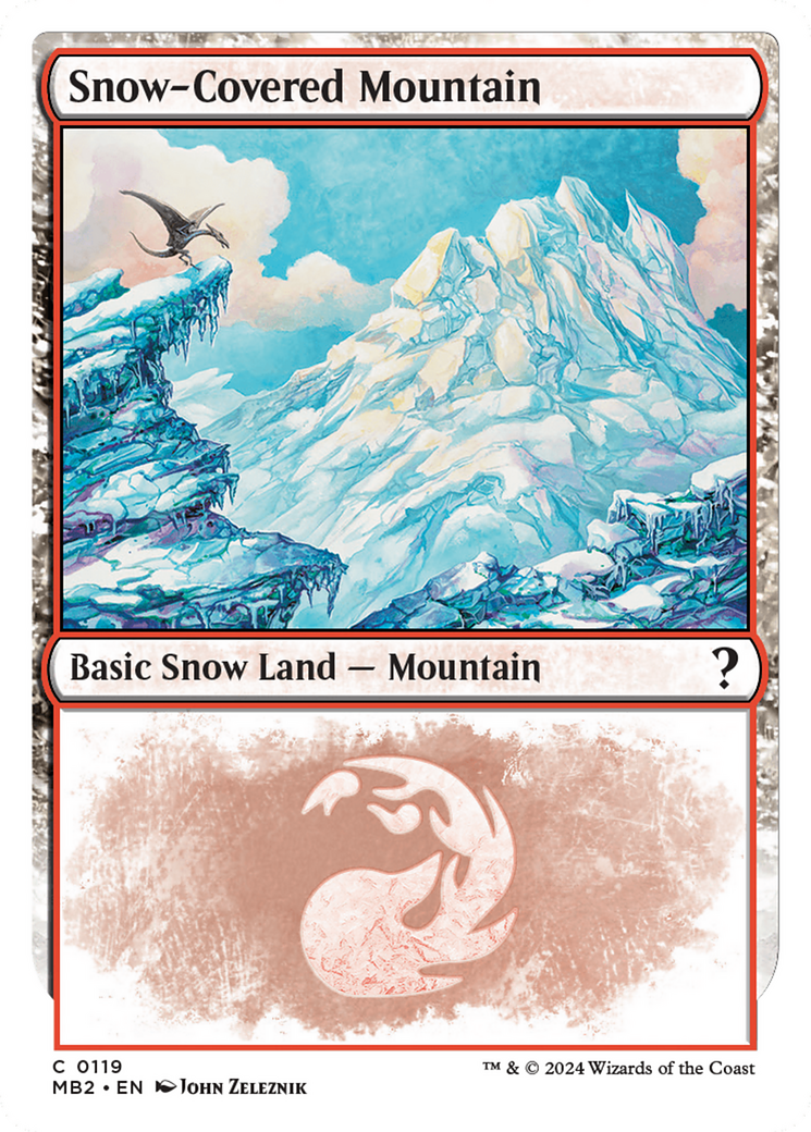 Snow-Covered Mountain (White Border) [Mystery Booster 2] MTG Single Magic: The Gathering    | Red Claw Gaming