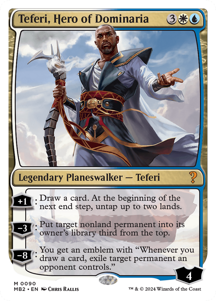 Teferi, Hero of Dominaria (White Border) [Mystery Booster 2] MTG Single Magic: The Gathering    | Red Claw Gaming