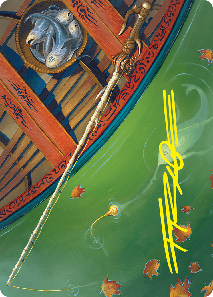 Fishing Pole Art Card (18/54) (Gold-Stamped Signature) [Foundations Art Series] MTG Single Magic: The Gathering    | Red Claw Gaming