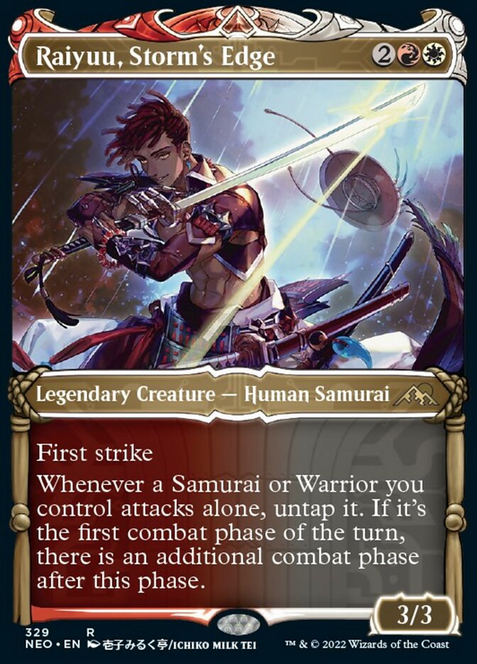 Raiyuu, Storm's Edge (Showcase Samurai) [Kamigawa: Neon Dynasty] MTG Single Magic: The Gathering    | Red Claw Gaming