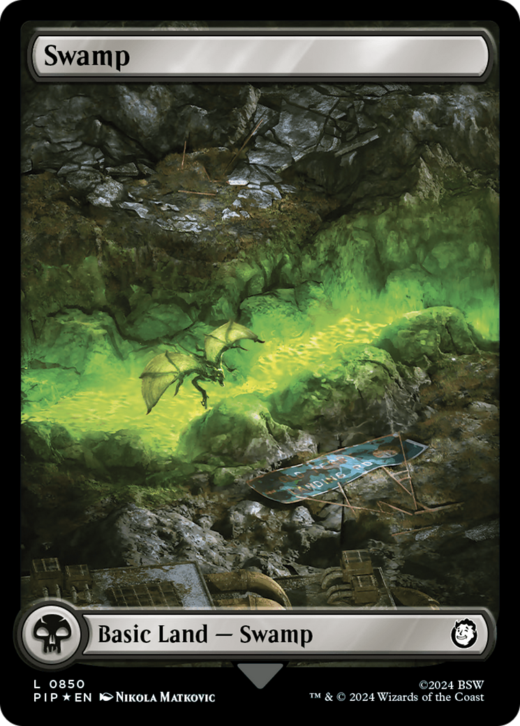 Swamp (0850) (Surge Foil) [Fallout] MTG Single Magic: The Gathering    | Red Claw Gaming