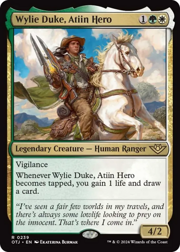 Wylie Duke, Atiin Hero [Outlaws of Thunder Junction] MTG Single Magic: The Gathering    | Red Claw Gaming