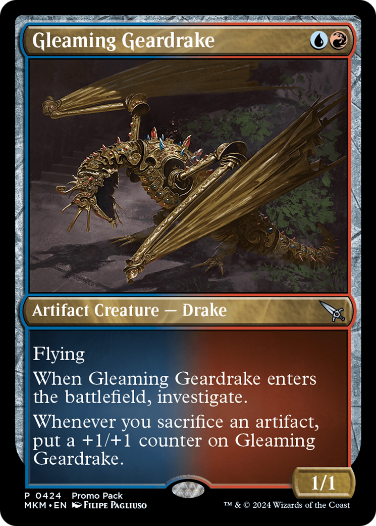 Gleaming Geardrake (Promo Pack) [Murders at Karlov Manor Promos] MTG Single Magic: The Gathering    | Red Claw Gaming