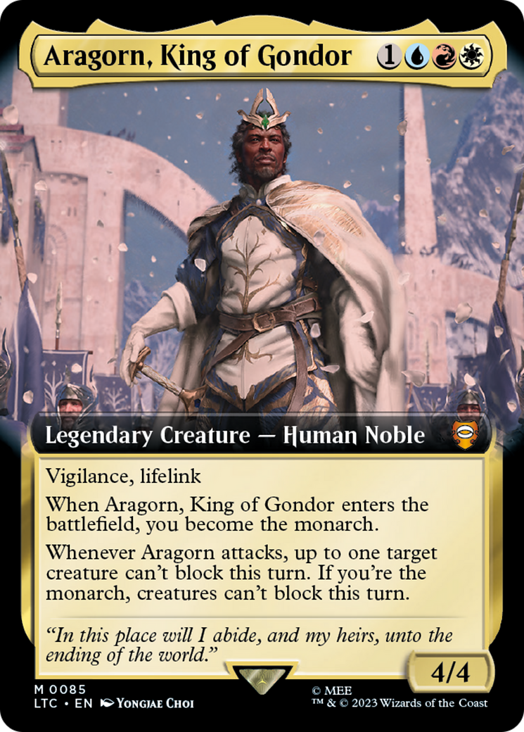 Aragorn, King of Gondor (Extended Art) [The Lord of the Rings: Tales of Middle-Earth Commander] MTG Single Magic: The Gathering    | Red Claw Gaming