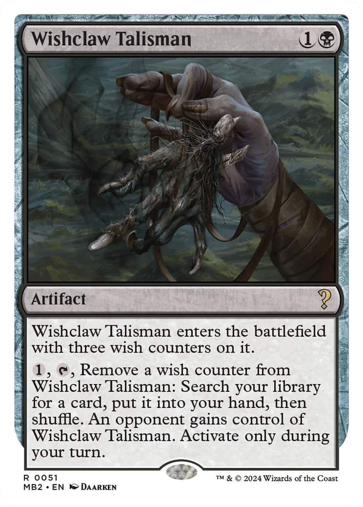 Wishclaw Talisman (White Border) [Mystery Booster 2] MTG Single Magic: The Gathering    | Red Claw Gaming