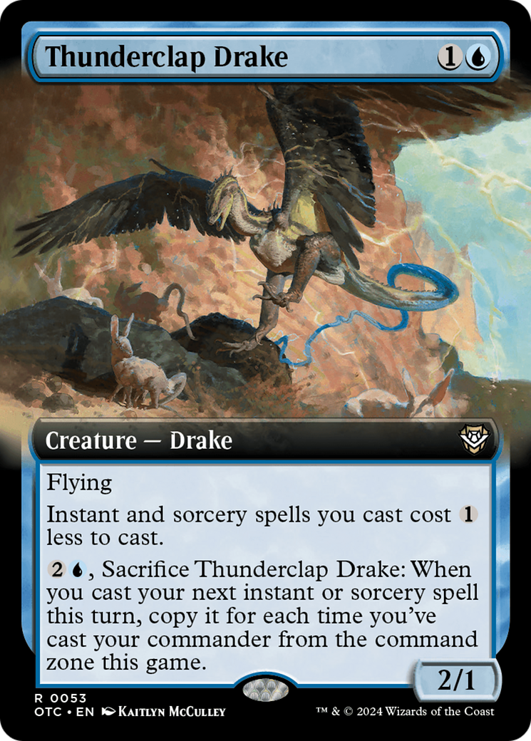 Thunderclap Drake (Extended Art) [Outlaws of Thunder Junction Commander] MTG Single Magic: The Gathering    | Red Claw Gaming