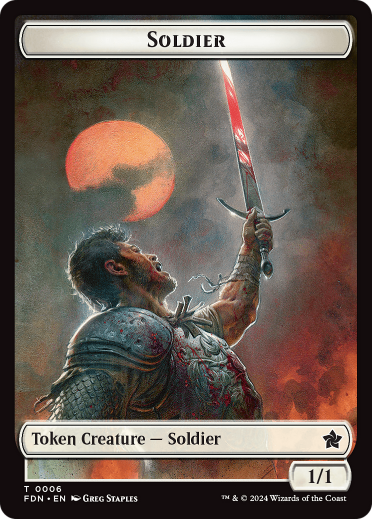 Rabbit // Soldier Double-Sided Token [Foundations Tokens] | Red Claw Gaming