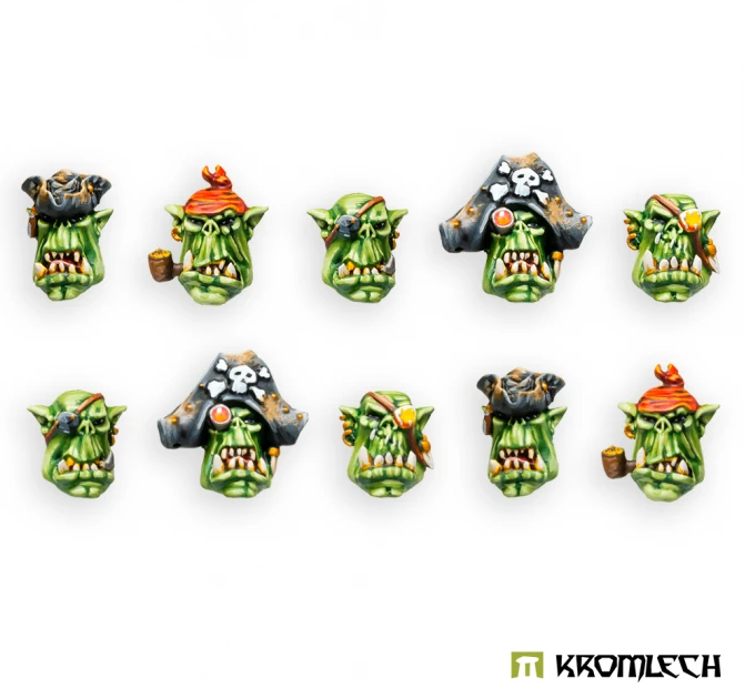 ORC CORSAIRS KAPTINS HEADS Miniatures Kromlech    | Red Claw Gaming