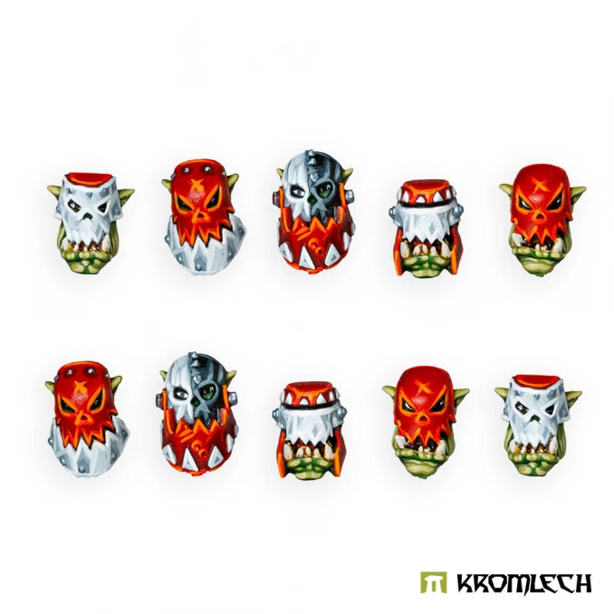 Orc Heads in Skul Masks Minatures Kromlech    | Red Claw Gaming