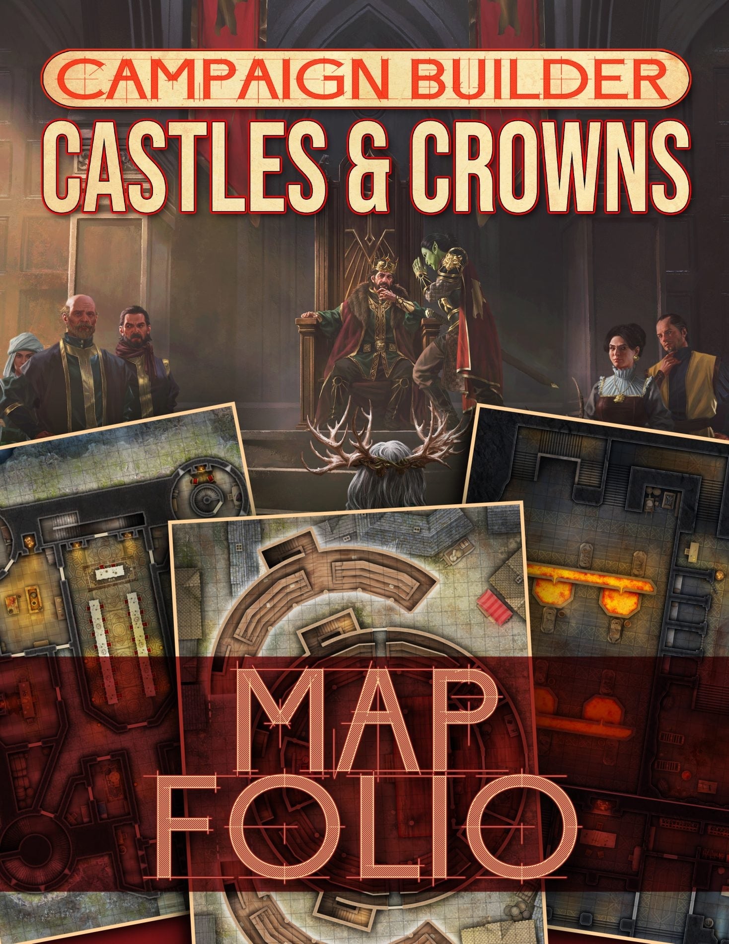 CAMPAIGN BUILDER CASTLES AND CROWNS MAP FOLIO Rule Book Kobold Press    | Red Claw Gaming