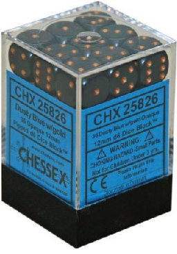 OPAQUE 36D6 DUSTY BLUE/COPPER Dice Chessex    | Red Claw Gaming