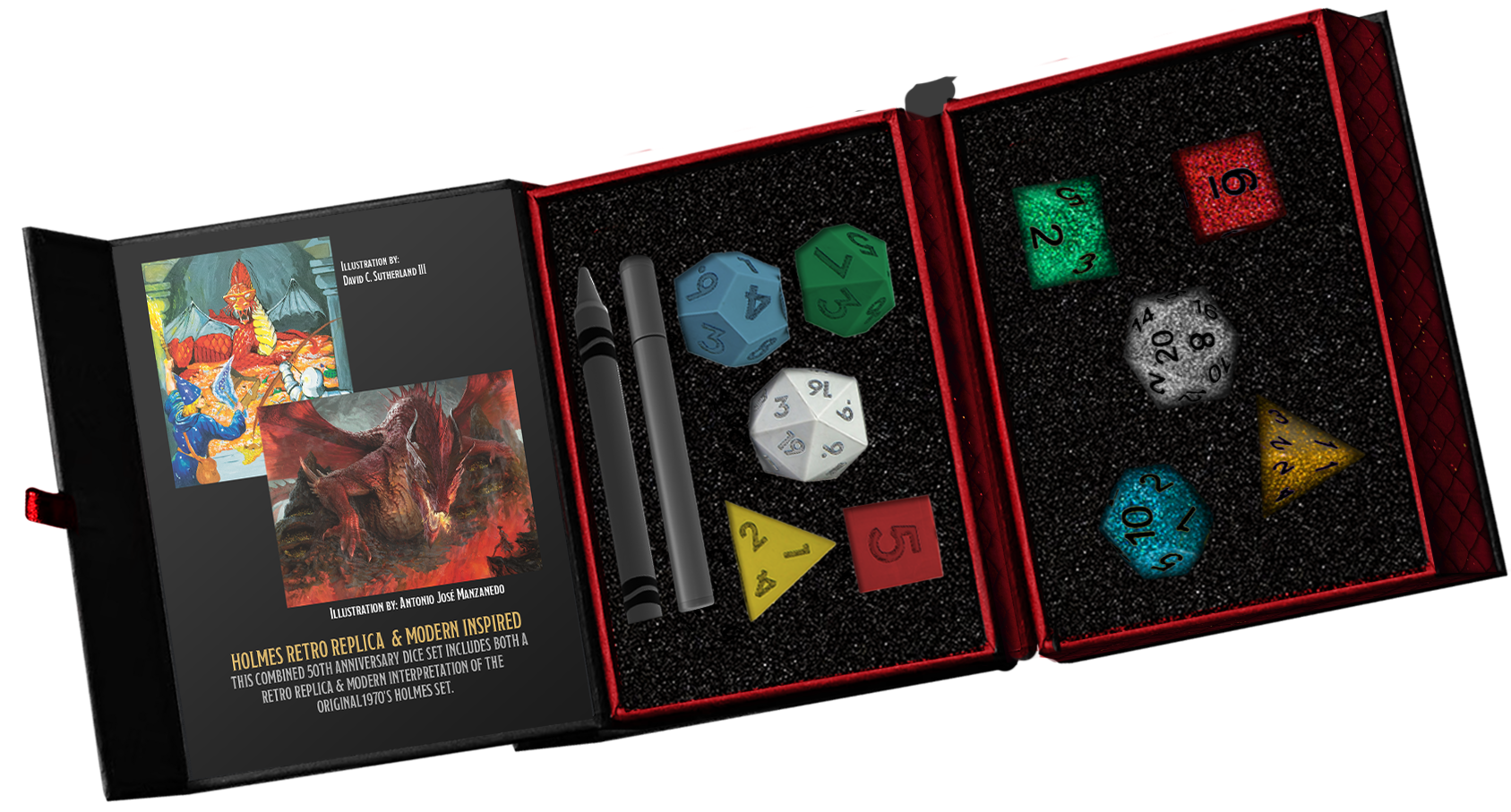 D&D 50TH ANNIVERSARY DICE THEN AND NOW Dice FanRoll Dice    | Red Claw Gaming