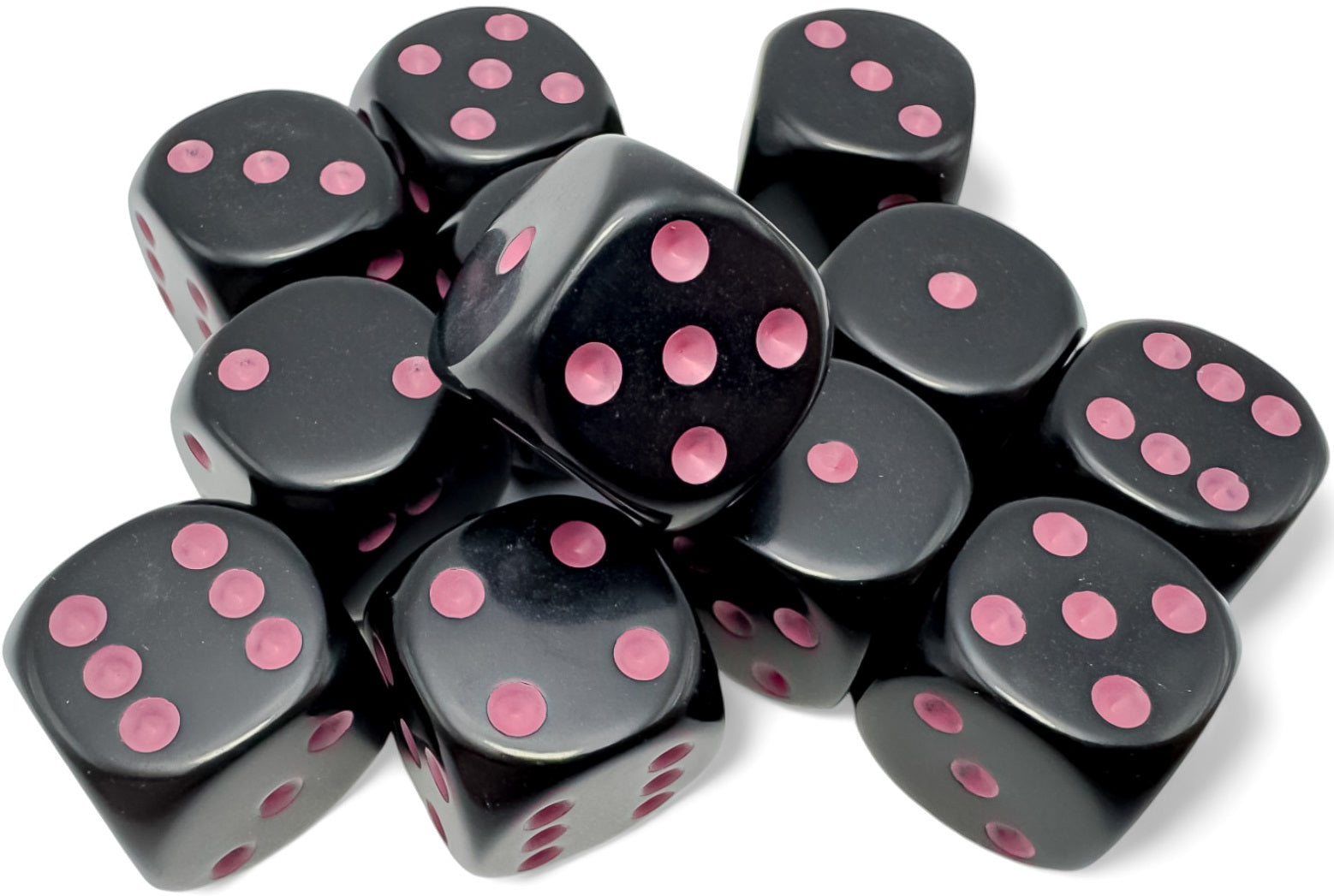 Opaque Black/Pink 16mm D6 Dice Chessex    | Red Claw Gaming