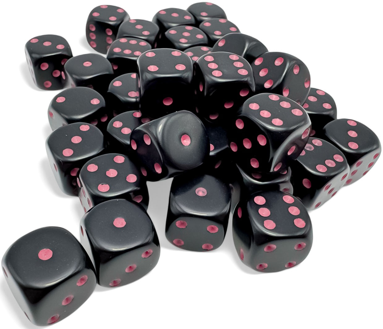 Opaque Black/Pink 12mm D6 Dice Chessex    | Red Claw Gaming