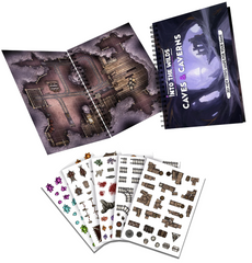 INTO THE WILDS BATTLEMAP BOOKS: CAVES AND CAVERNS Role Playing Universal DIstribution | Red Claw Gaming