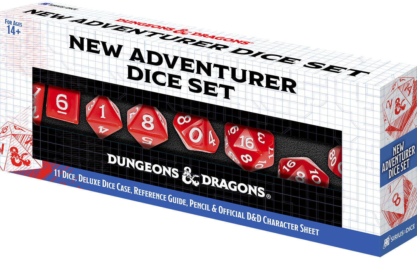 DND NEW ADVENTURER SET RED DICE Dice & Counters Sirius Dice | Red Claw Gaming