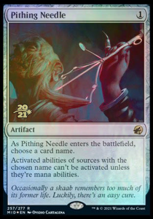 Pithing Needle [Innistrad: Midnight Hunt Prerelease Promos] MTG Single Magic: The Gathering    | Red Claw Gaming