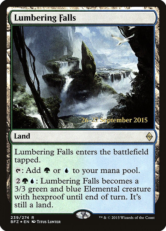 Lumbering Falls [Battle for Zendikar Prerelease Promos] MTG Single Magic: The Gathering    | Red Claw Gaming