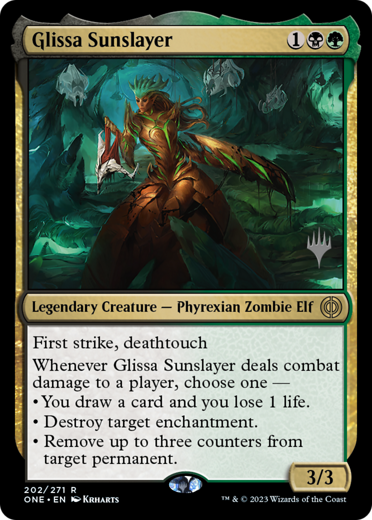 Glissa Sunslayer (Promo Pack) [Phyrexia: All Will Be One Promos] MTG Single Magic: The Gathering    | Red Claw Gaming