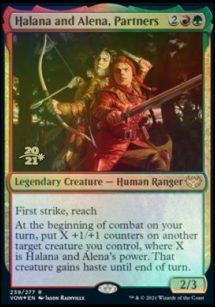 Halana and Alena, Partners [Innistrad: Crimson Vow Prerelease Promos] MTG Single Magic: The Gathering    | Red Claw Gaming