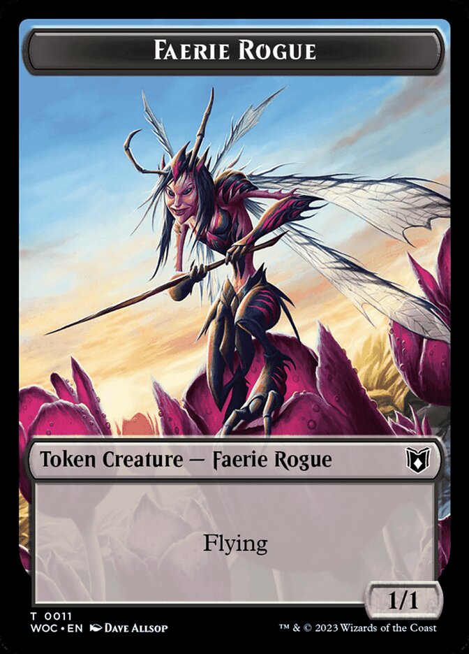 Faerie Rogue // Faerie (0011) Double-Sided Token [Wilds of Eldraine Commander Tokens] MTG Single Magic: The Gathering    | Red Claw Gaming