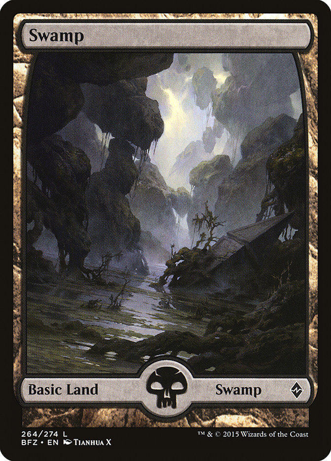 Swamp (264) (Full Art) [Battle for Zendikar] MTG Single Magic: The Gathering    | Red Claw Gaming