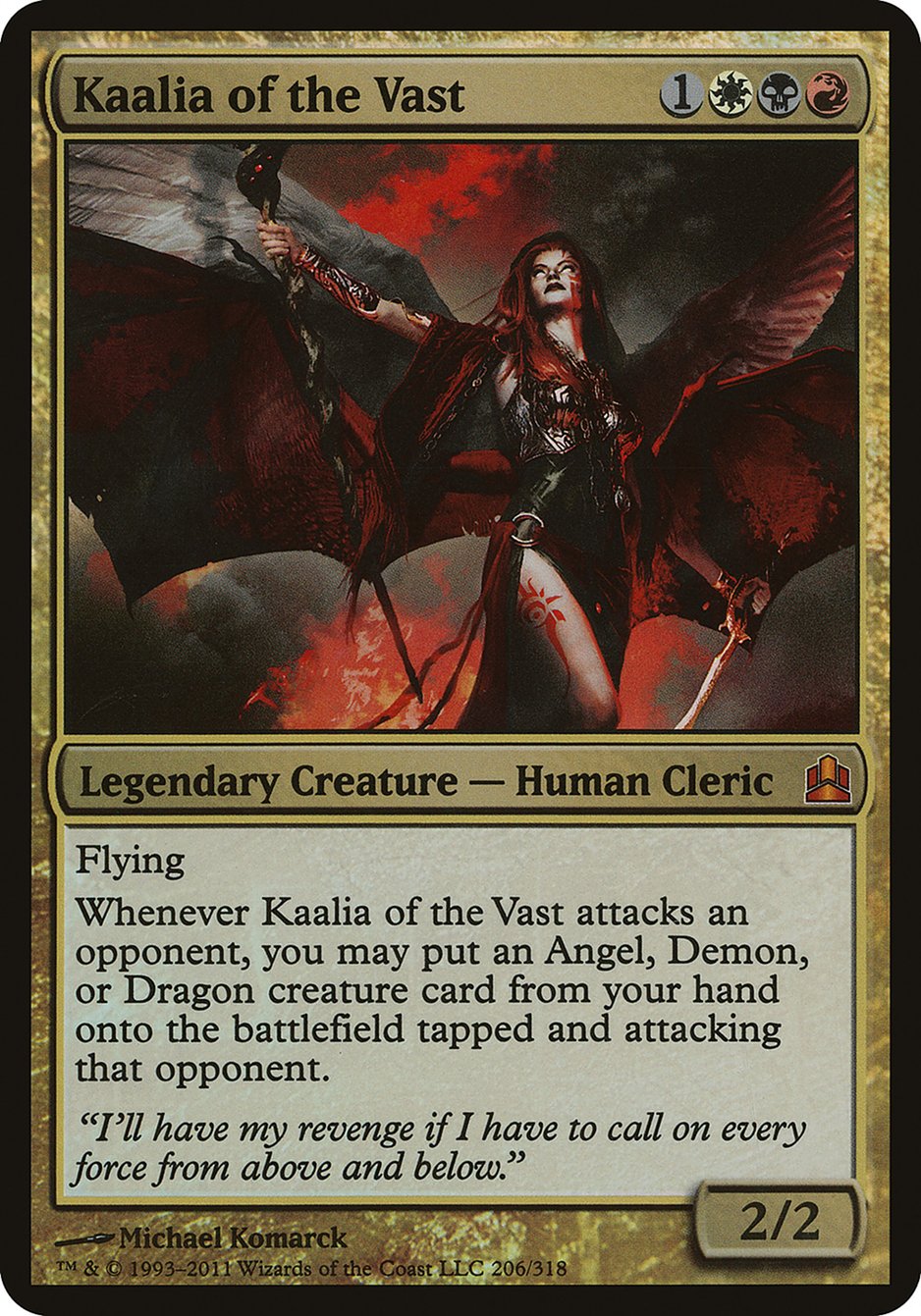 Kaalia of the Vast (Oversized) [Commander 2011 Oversized] MTG Single Magic: The Gathering    | Red Claw Gaming