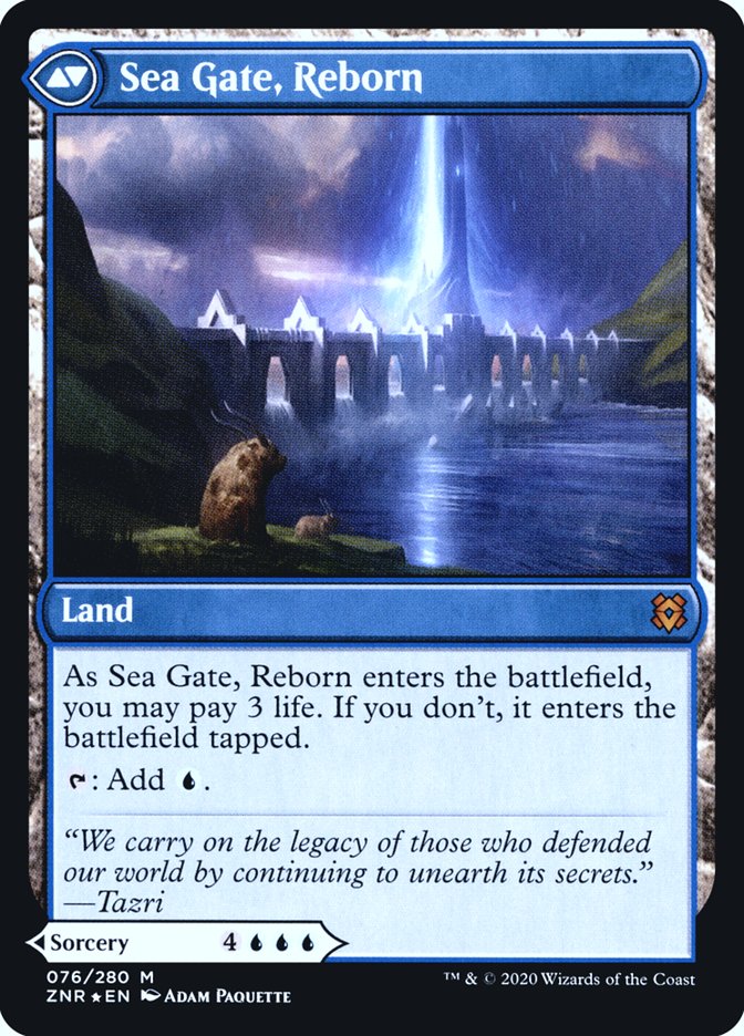 Sea Gate Restoration // Sea Gate, Reborn [Zendikar Rising Prerelease Promos] MTG Single Magic: The Gathering    | Red Claw Gaming