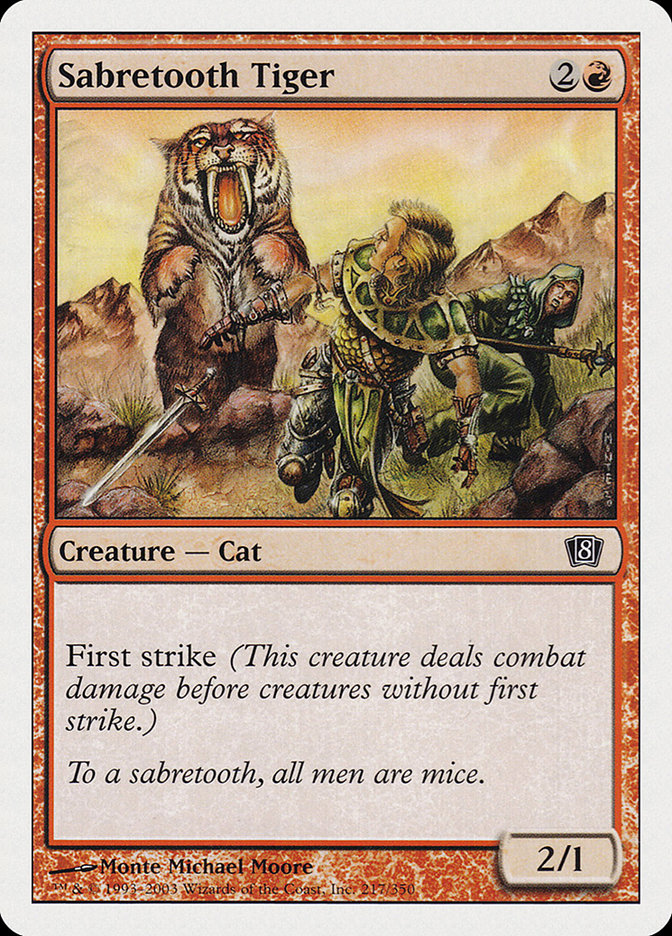 Sabretooth Tiger [Eighth Edition] MTG Single Magic: The Gathering    | Red Claw Gaming