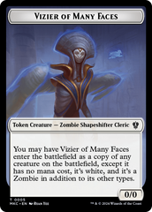 Vizier of Many Faces // Zombie Double-Sided Token [Murders at Karlov Manor Commander Tokens] MTG Single Magic: The Gathering    | Red Claw Gaming