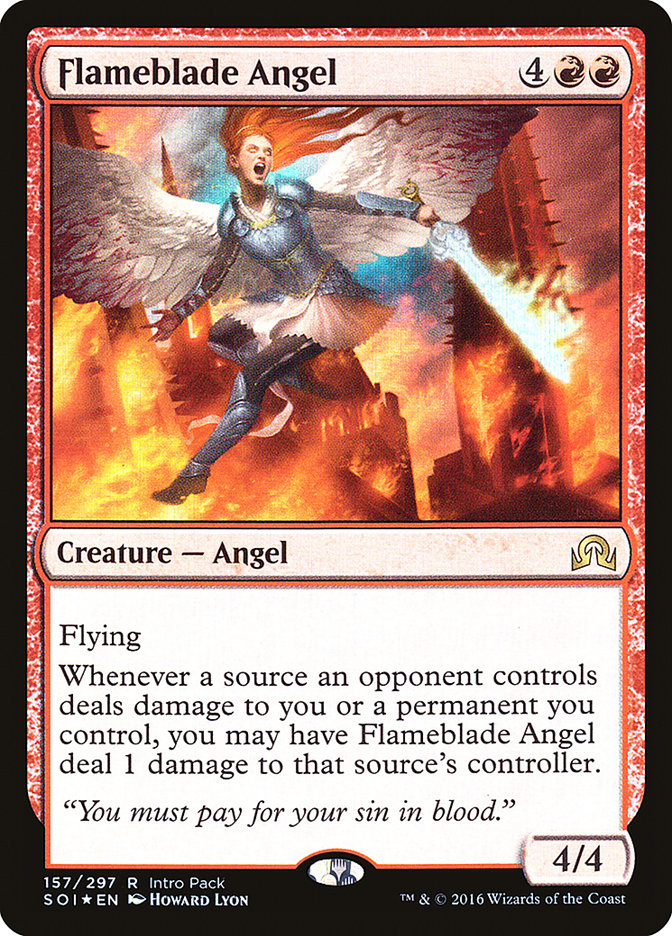 Flameblade Angel (Intro Pack) [Shadows over Innistrad Promos] MTG Single Magic: The Gathering    | Red Claw Gaming