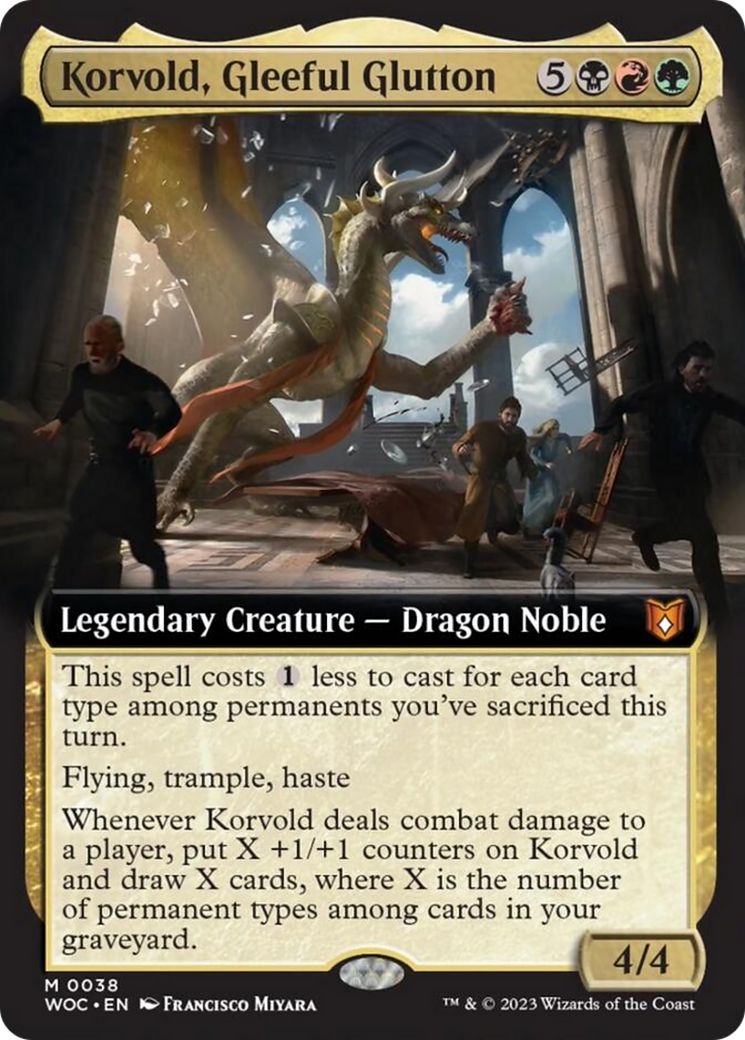 Korvold, Gleeful Glutton (Extended Art) [Wilds of Eldraine Commander] MTG Single Magic: The Gathering    | Red Claw Gaming