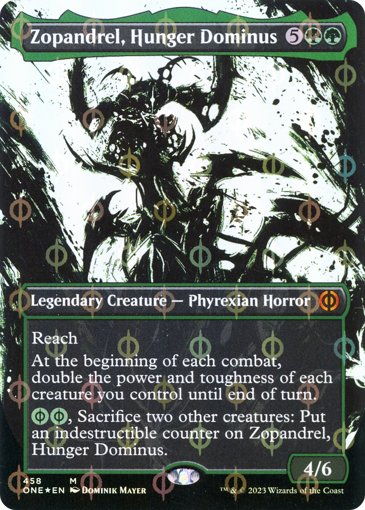 Zopandrel, Hunger Dominus (Borderless Ichor Step-and-Compleat Foil) [Phyrexia: All Will Be One] MTG Single Magic: The Gathering    | Red Claw Gaming