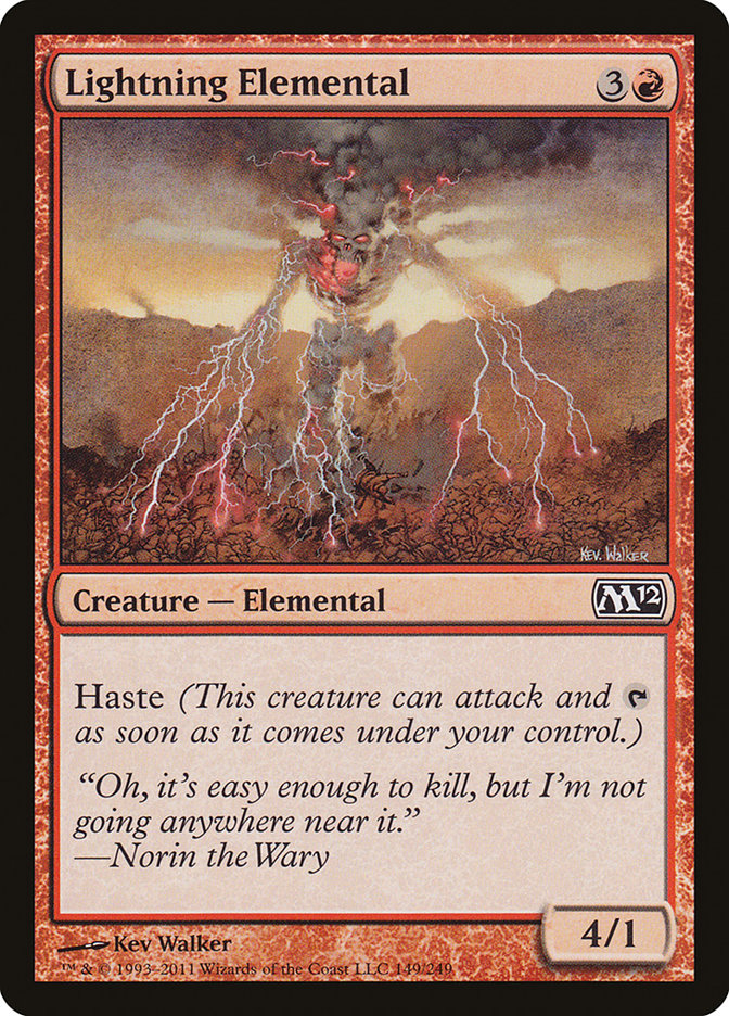 Lightning Elemental [Magic 2012] MTG Single Magic: The Gathering    | Red Claw Gaming