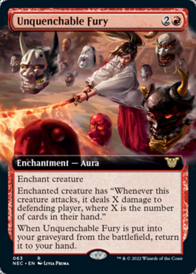 Unquenchable Fury (Extended Art) [Kamigawa: Neon Dynasty Commander] MTG Single Magic: The Gathering    | Red Claw Gaming