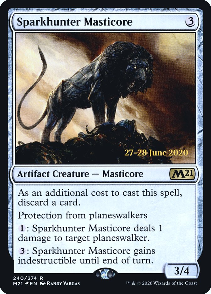 Sparkhunter Masticore [Core Set 2021 Prerelease Promos] MTG Single Magic: The Gathering    | Red Claw Gaming