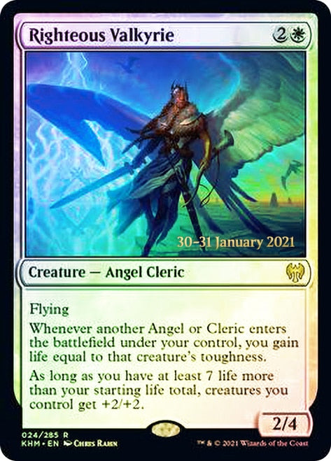 Righteous Valkyrie [Kaldheim Prerelease Promos] MTG Single Magic: The Gathering    | Red Claw Gaming