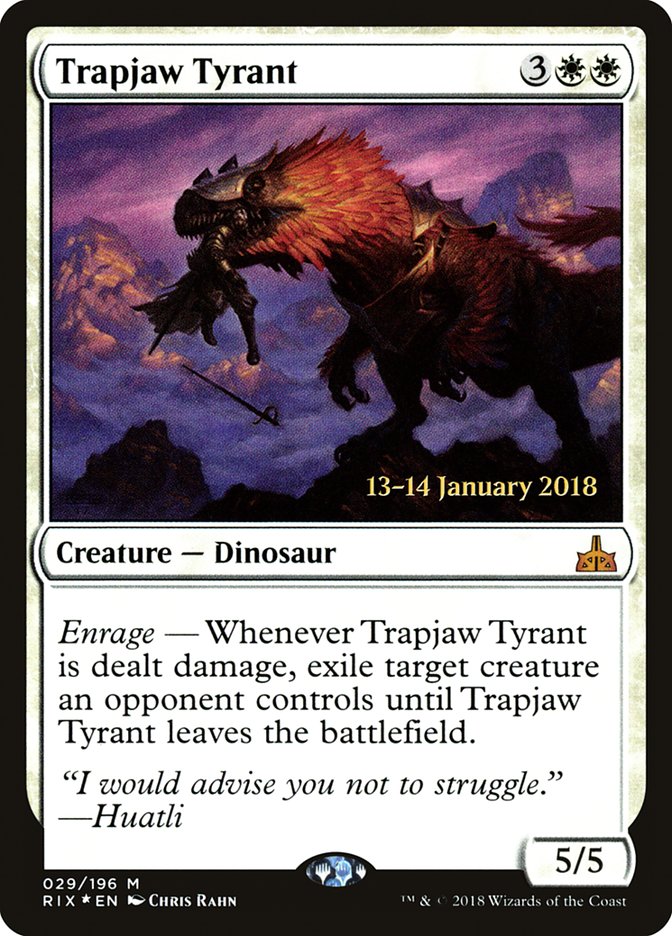 Trapjaw Tyrant [Rivals of Ixalan Prerelease Promos] MTG Single Magic: The Gathering    | Red Claw Gaming