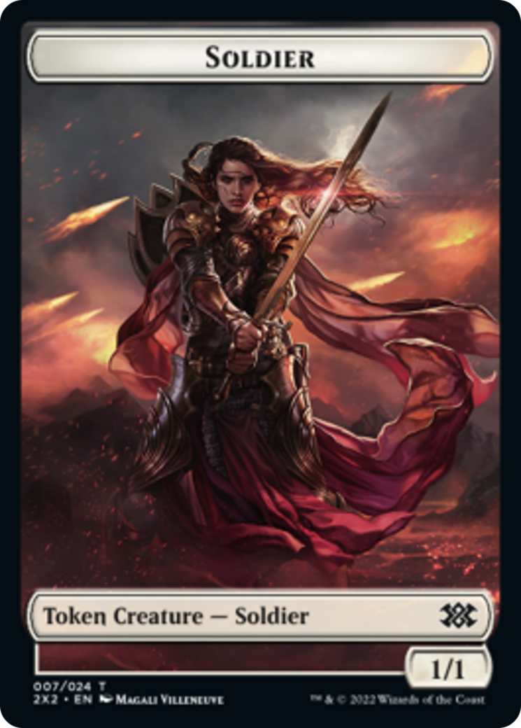 Drake // Soldier Double-Sided Token [Double Masters 2022 Tokens] MTG Single Magic: The Gathering    | Red Claw Gaming