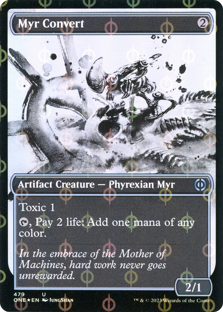 Myr Convert (Showcase Ichor Step-and-Compleat Foil) [Phyrexia: All Will Be One] MTG Single Magic: The Gathering    | Red Claw Gaming