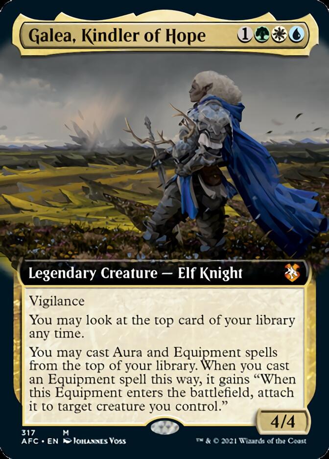 Galea, Kindler of Hope (Extended Art) [Dungeons & Dragons: Adventures in the Forgotten Realms Commander] MTG Single Magic: The Gathering    | Red Claw Gaming